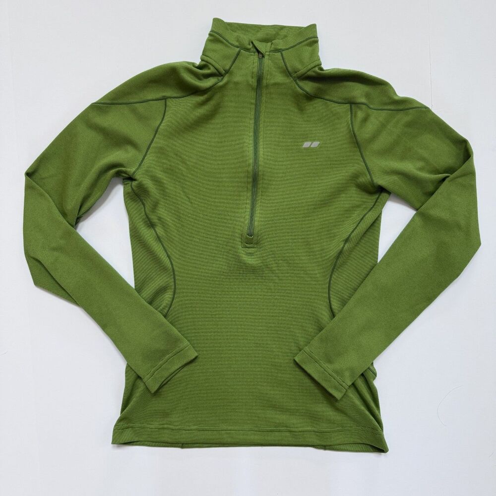 koppen women XS quarter zip shirt top green